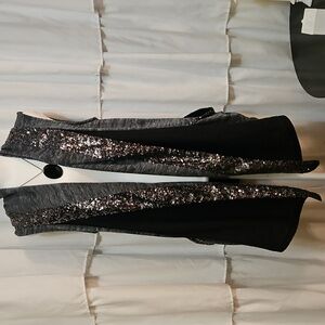 Juicy Couture sleeveless knit long open cardigan with sequin trim